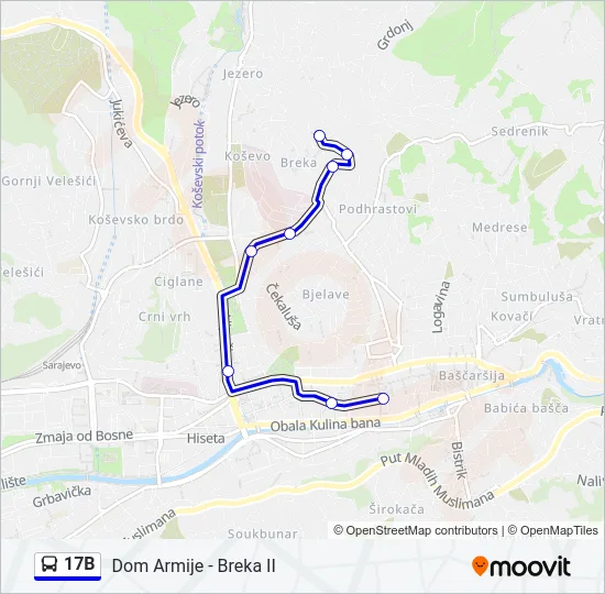 17B Bus Line Map