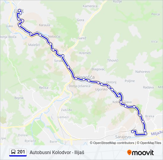 201 bus Line Map