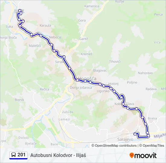201 Bus Line Map