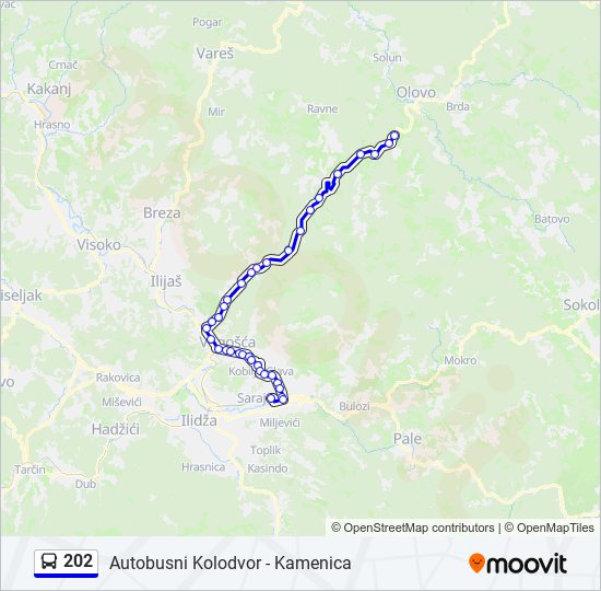 202 autobus karta linije