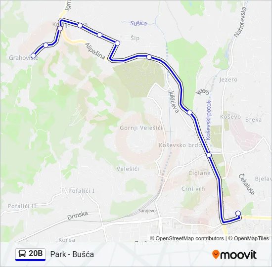 20B Bus Line Map
