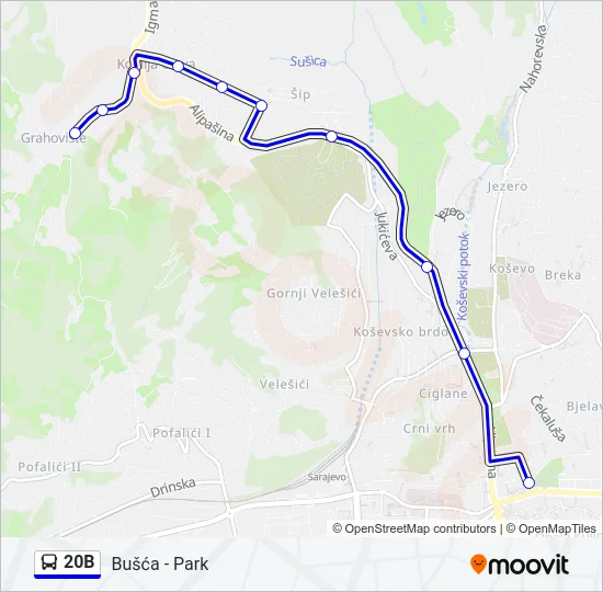 20B Bus Line Map