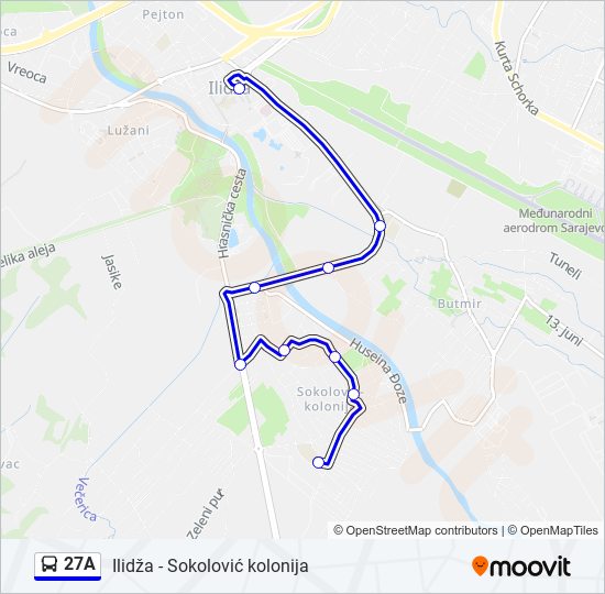 27A bus Line Map