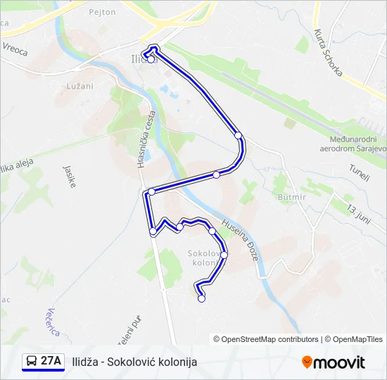 27A Bus Line Map