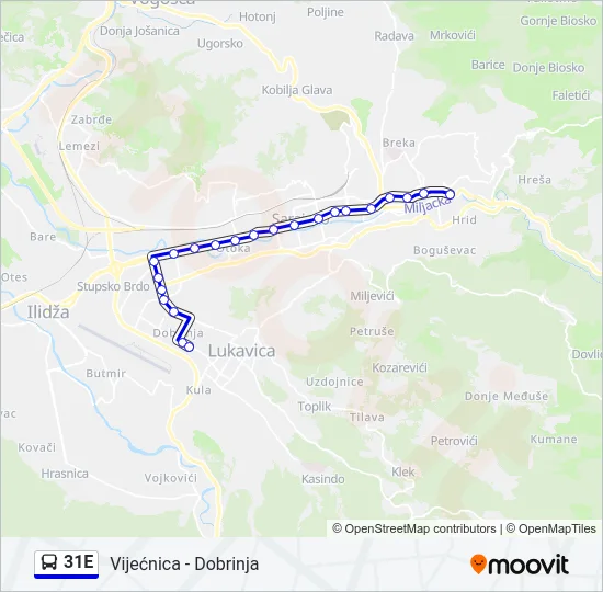 31E Bus Line Map