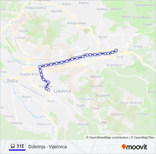 31E bus Line Map