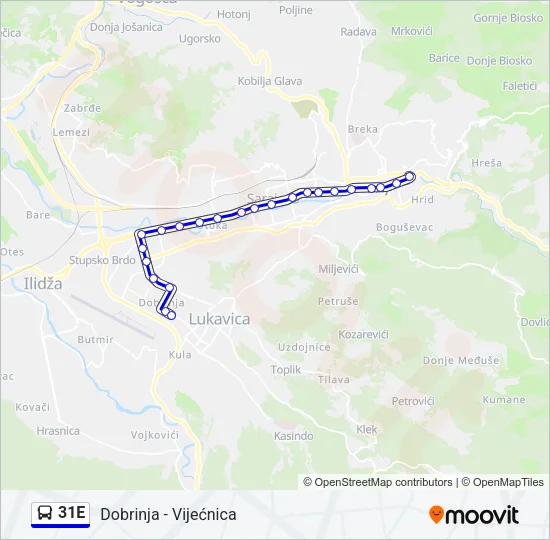 31E Bus Line Map