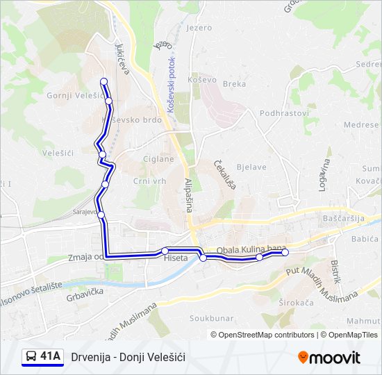 41A bus Line Map