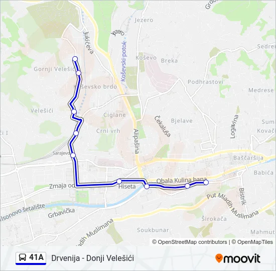 41A Bus Line Map
