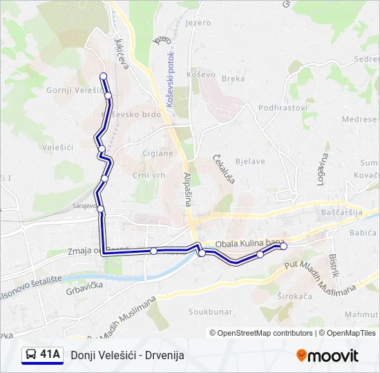 41A Bus Line Map