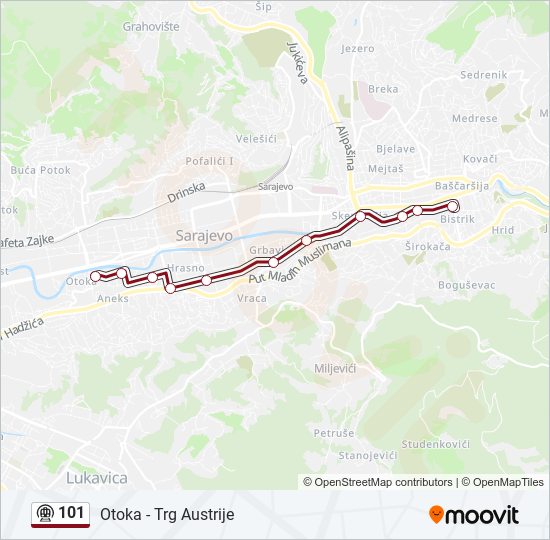 101 tramvaj mapa linije