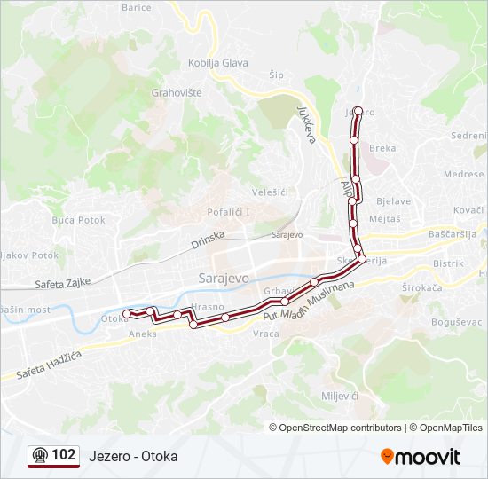 102 tramvaj mapa linije