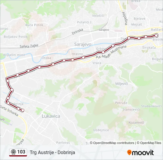 103 Tram Line Map