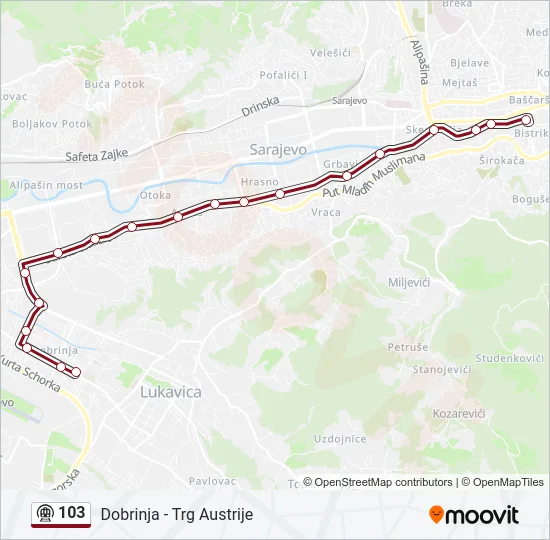 103 Tram Line Map