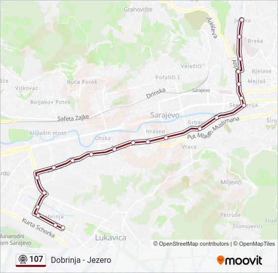 107 Tram Line Map