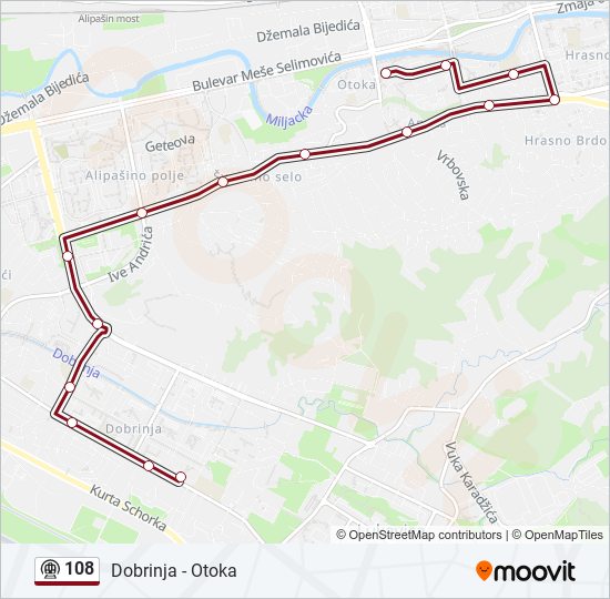 108 tram Line Map