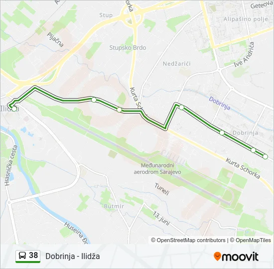 38 Bus Line Map