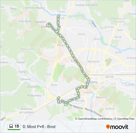1B bus Line Map