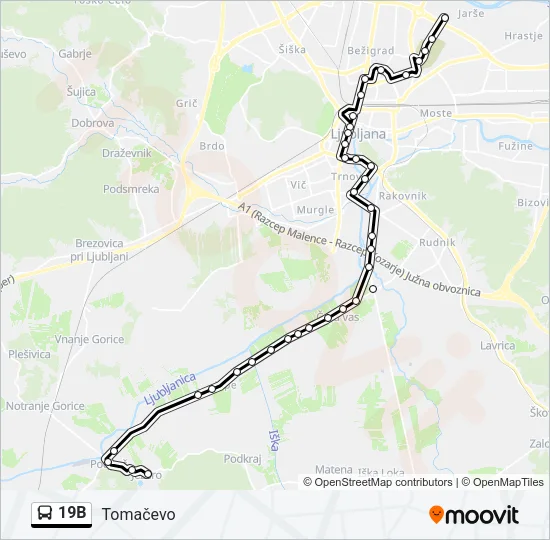 19B Bus Line Map