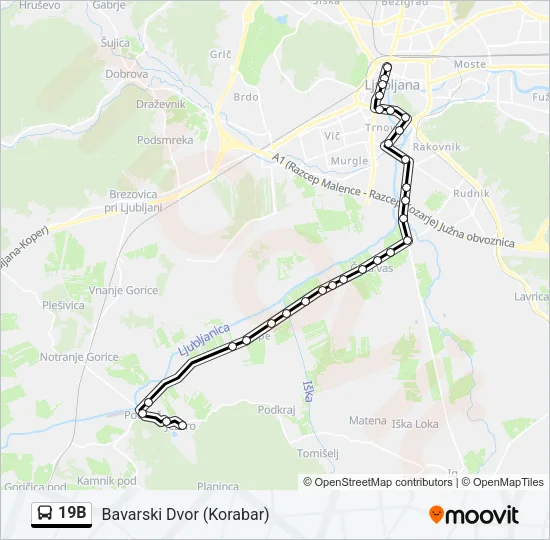 19B Bus Line Map