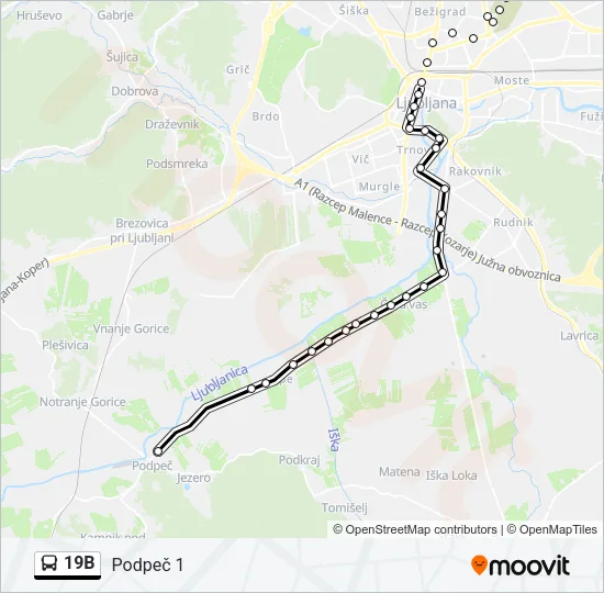 19B Bus Line Map
