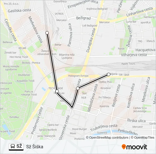 SŽ Bus Line Map