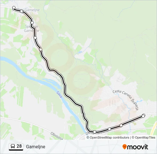 28 Bus Line Map