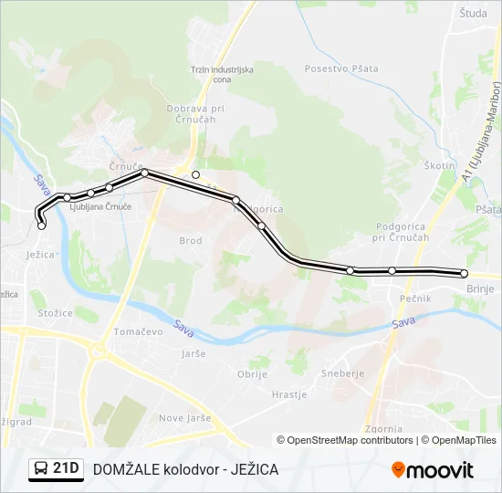 21D Bus Line Map