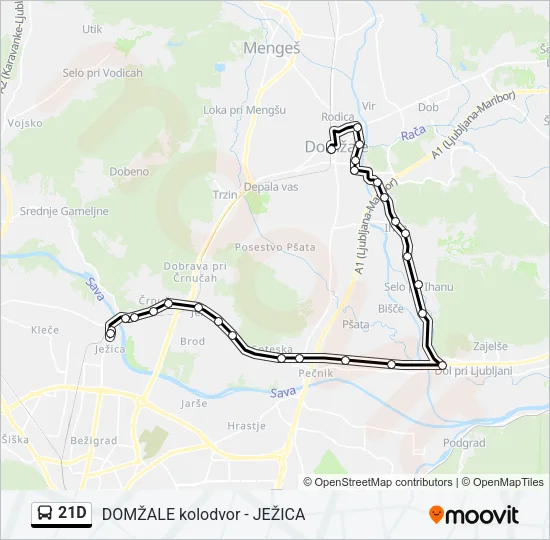 21D Bus Line Map