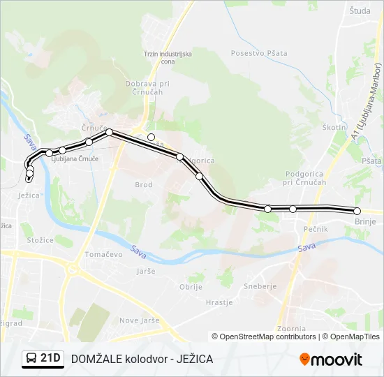 21D Bus Line Map