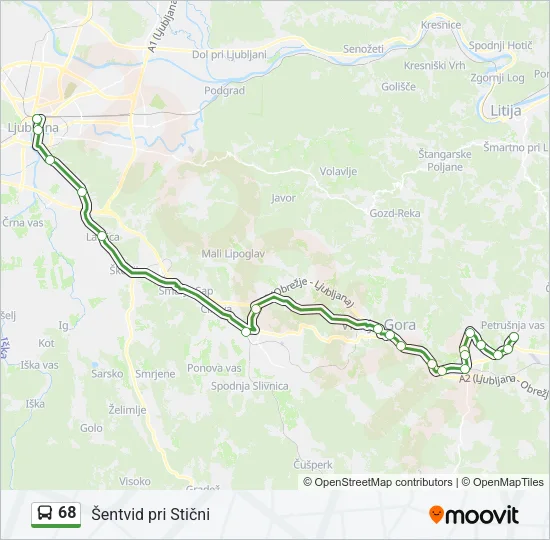 68 Bus Line Map