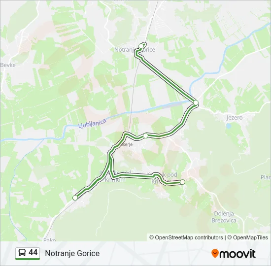 44 Bus Line Map