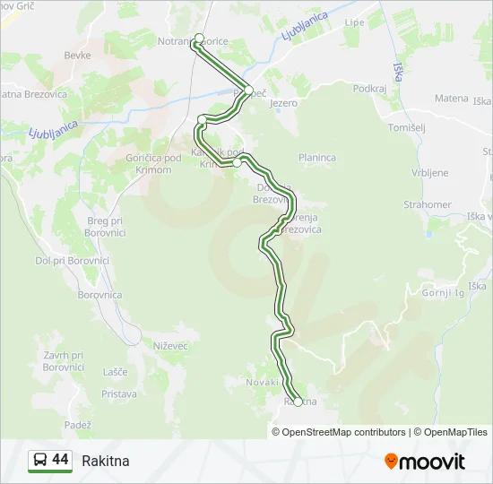 44 Bus Line Map