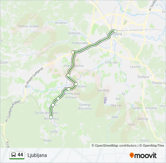 44 Bus Line Map