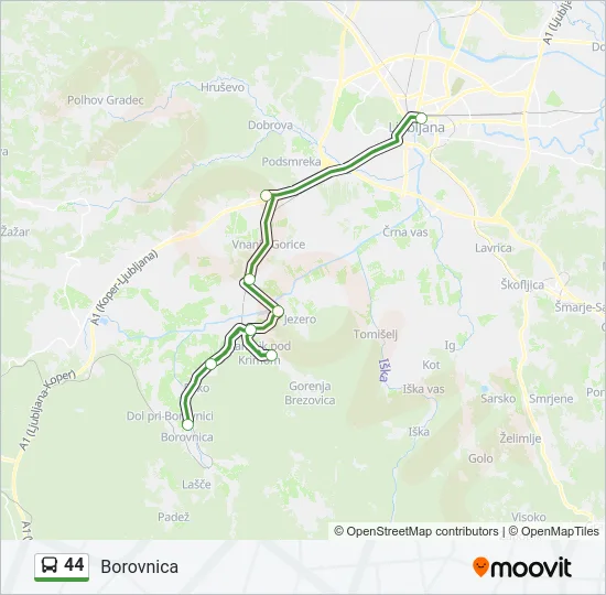 44 Bus Line Map