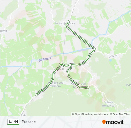 44 Bus Line Map