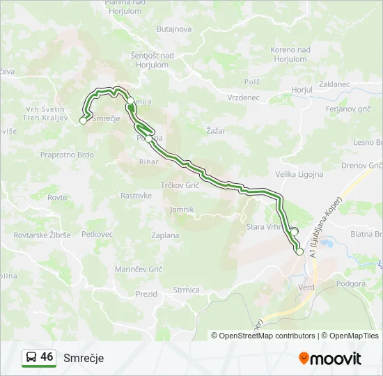 46 Bus Line Map