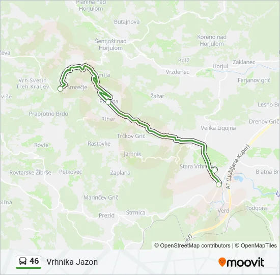 46 Bus Line Map