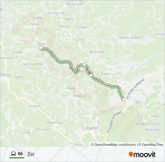 46 Bus Line Map