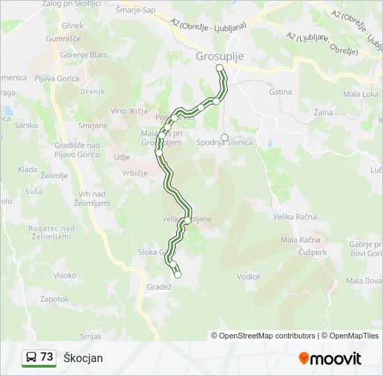 73 Bus Line Map