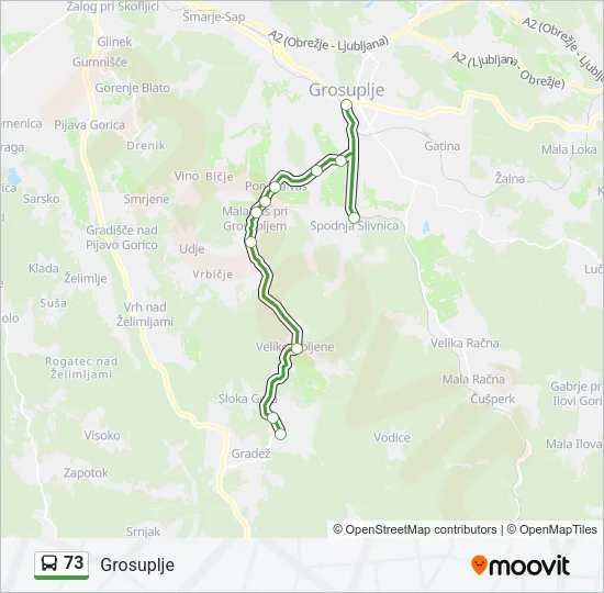 73 Bus Line Map