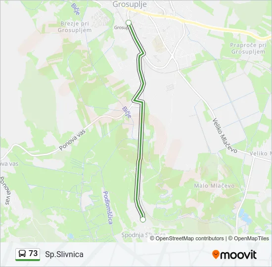 73 Bus Line Map