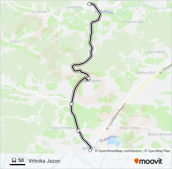 50 Bus Line Map