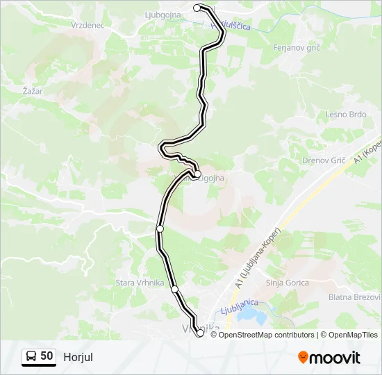 50 Bus Line Map