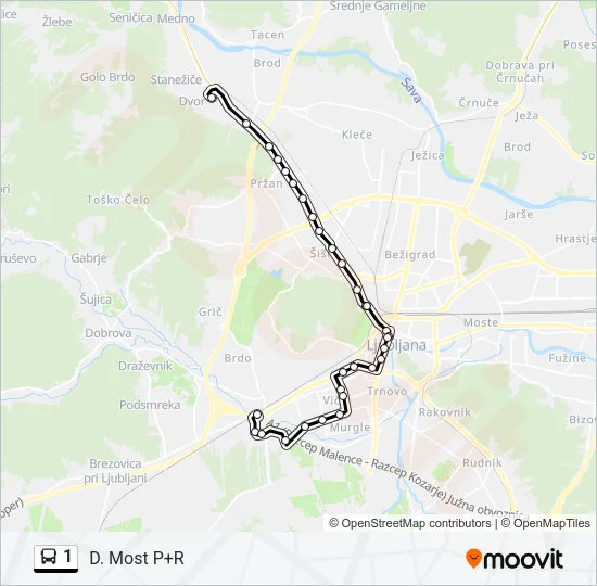 1 Bus Line Map