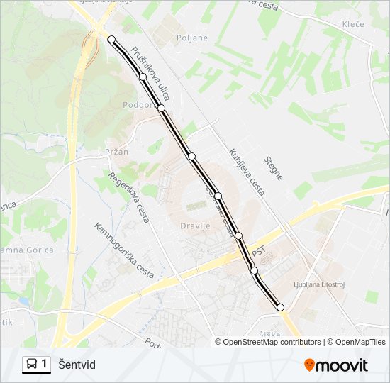 1 Bus Line Map