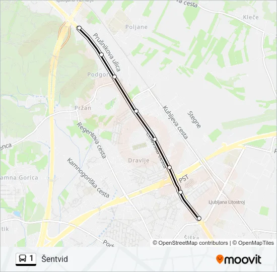 1 Bus Line Map