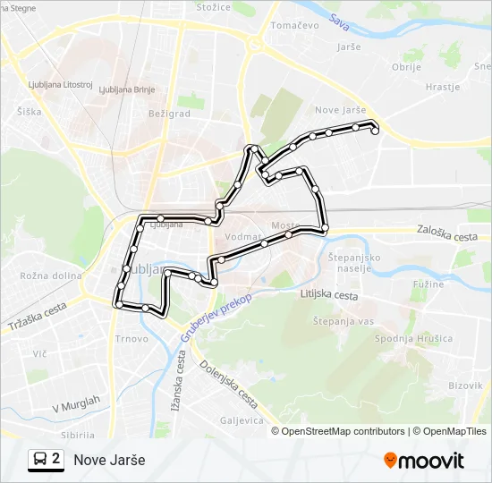 2 Bus Line Map