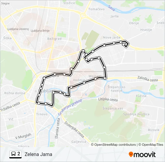 2 Bus Line Map