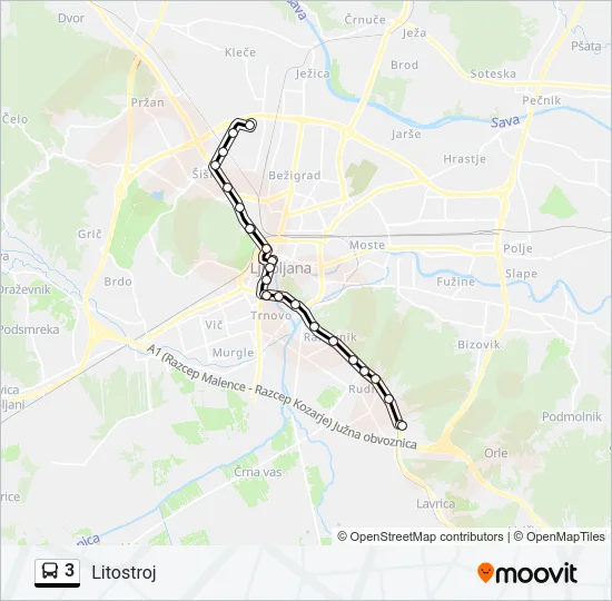 3 Bus Line Map